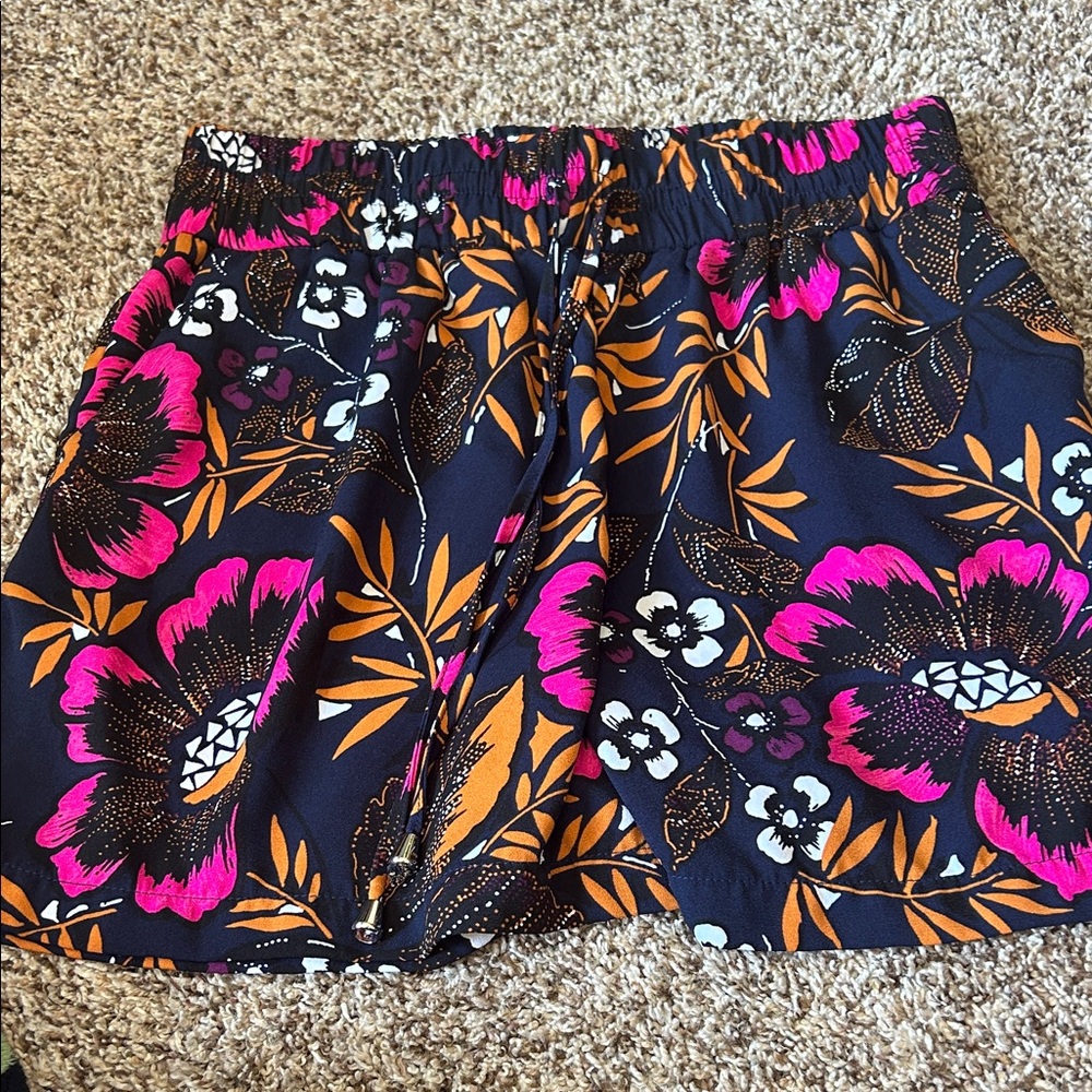 a new day Women's Floral Shorts - Pink, Orange, Black